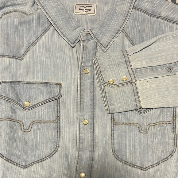 Kimes Ranch Blue Western Casual Button Down Shirt - Picture 3 of 5